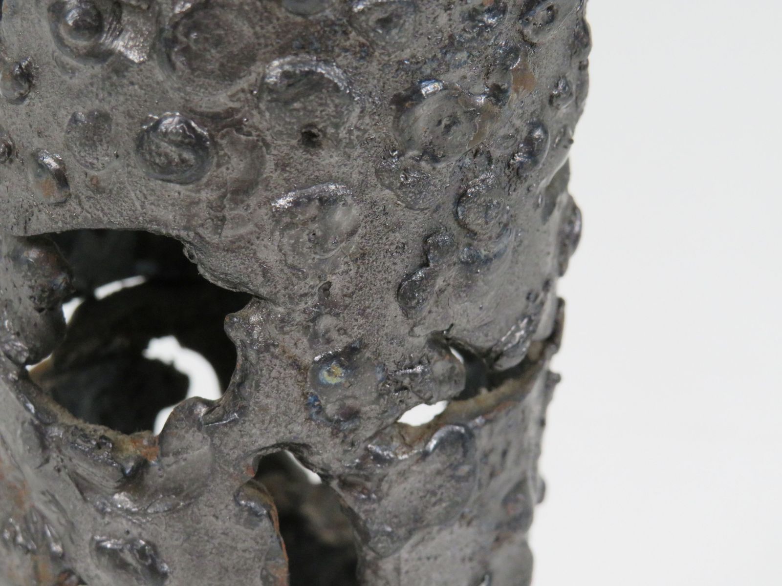 Hand Forged Brutalist Iron Candleholder, European Artisan Design, 1960s photo 230.0