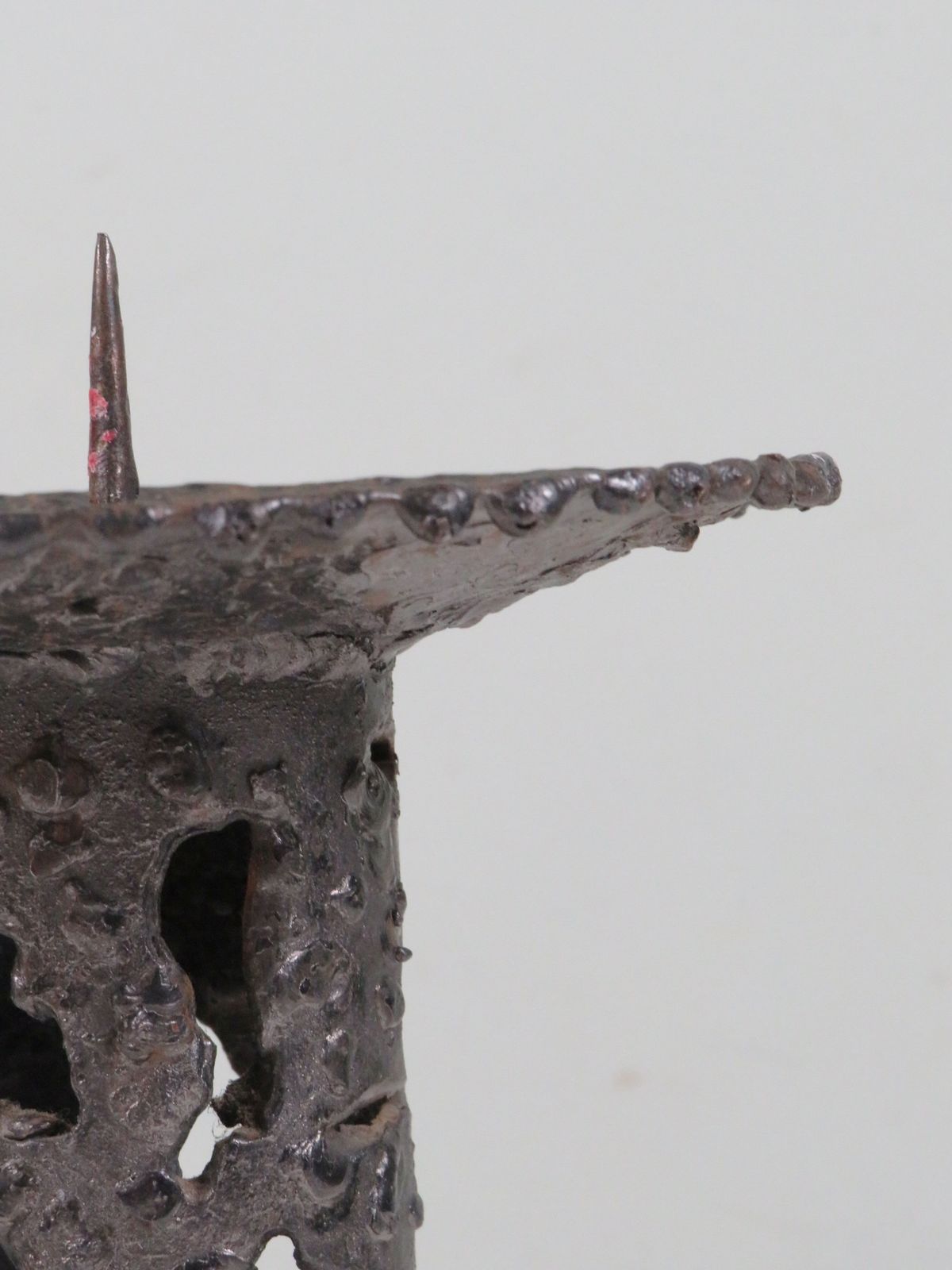 Hand Forged Brutalist Iron Candleholder, European Artisan Design, 1960s photo buy