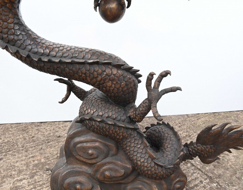 photo furniture Chinese Bronze Dragon Fountain Garden Water Feature