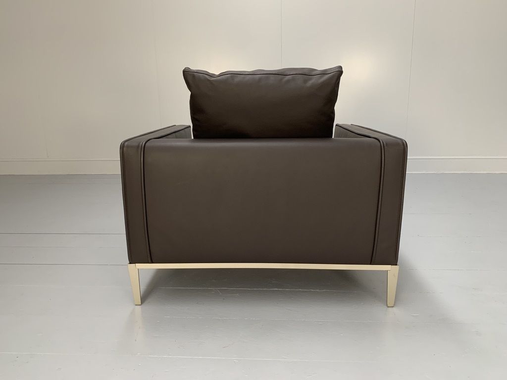 B&B Italia “Simpliciter” Large Armchair – In “Gamma” Dark Brown Leather photo for sale