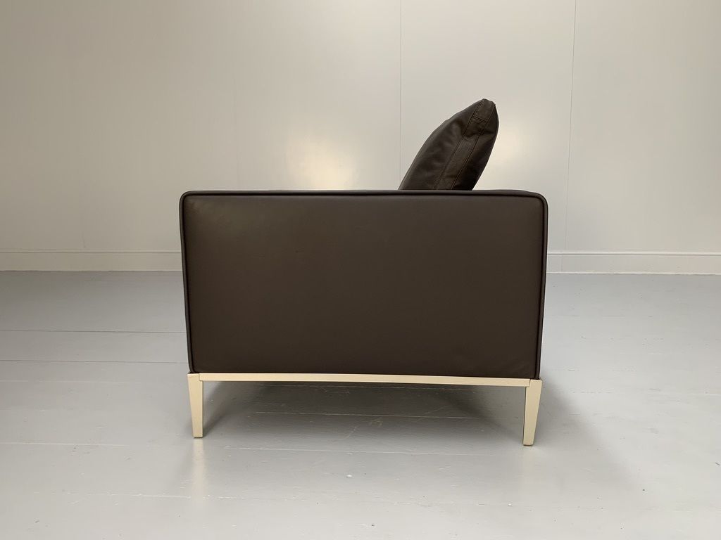 B&B Italia “Simpliciter” Large Armchair – In “Gamma” Dark Brown Leather photo Furniture