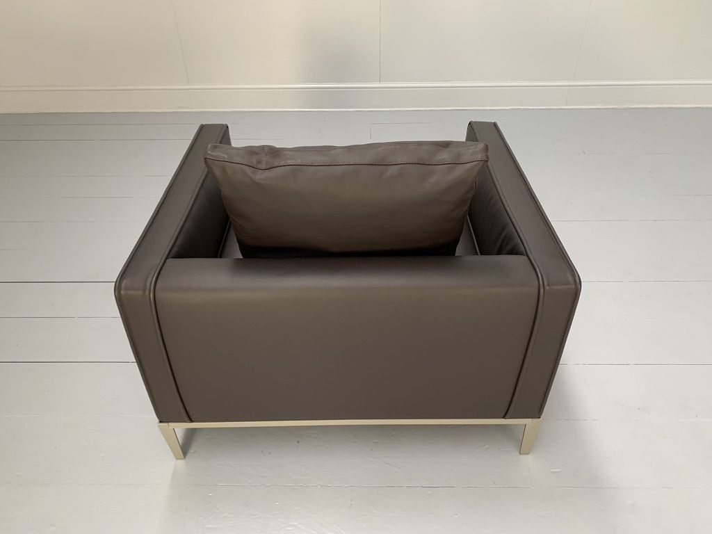 B&B Italia “Simpliciter” Large Armchair – In “Gamma” Dark Brown Leather photo vinterior
