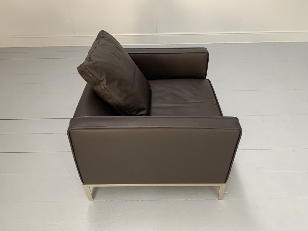 B&B Italia “Simpliciter” Large Armchair – In “Gamma” Dark Brown Leather photo vintage