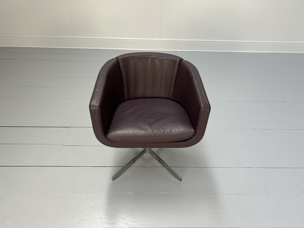 B&B Italia “Tulip Sixty” Armchair – In Aubergine Purple “Gamma” Leather photo 1200.0
