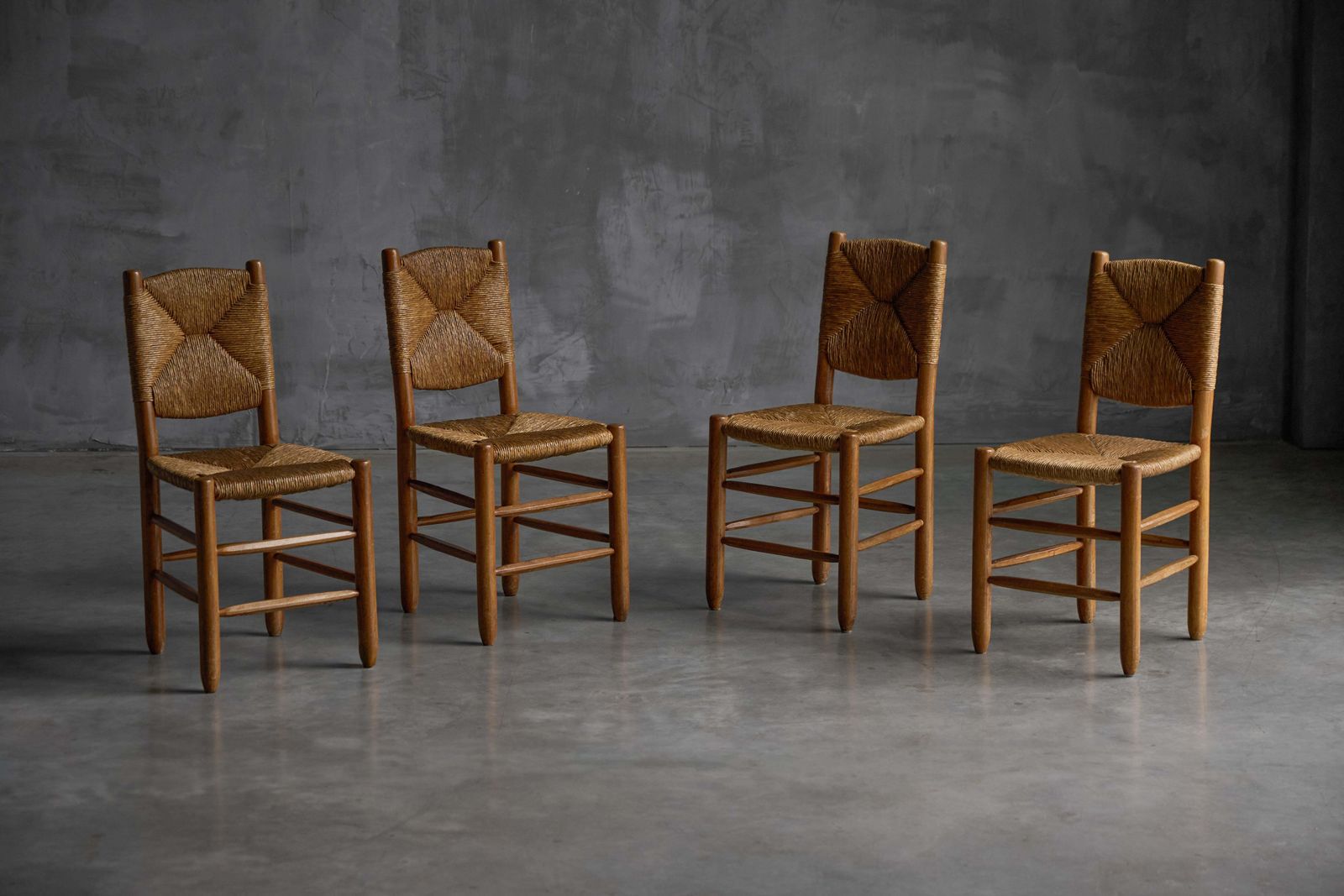 "Bauche" Dining Chairs By Charlotte Perriand For Steph Simon, France, 1950s photo furniture
