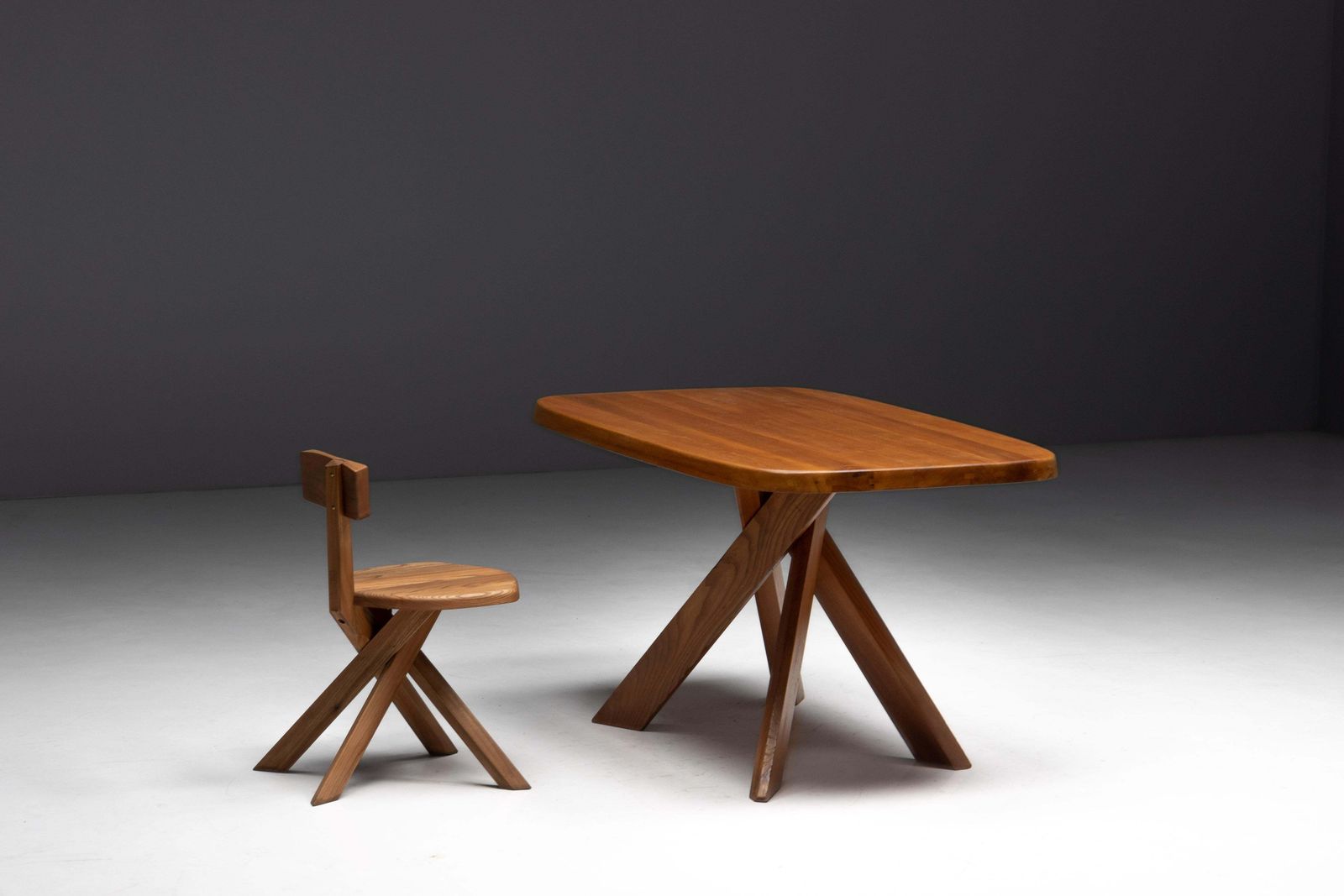 photo vintage T35a Dining Table By Pierre Chapo, France, 1970s