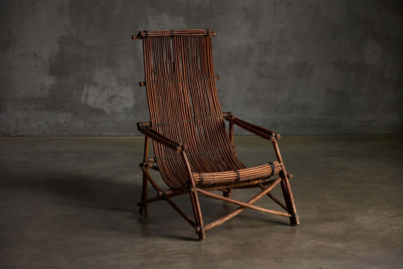 photo buy Rustic Reclining Chairs In Handcrafted Wicker, France, 1950s