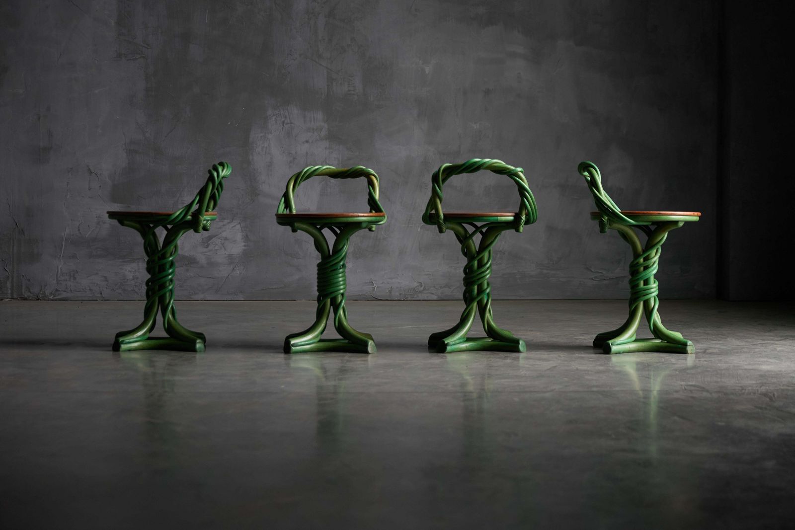 Whimsical Vine Twist Stools, France, Late 20th Century photo vinterior