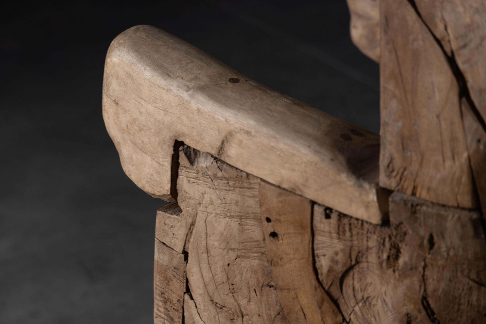 Brutalist Monoxylite Throne Chair, France, 19th Century photo buy