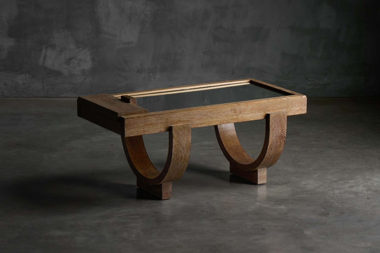 Cerused Oak Art Deco Coffee Table, France, Mid 20th Century photo furniture