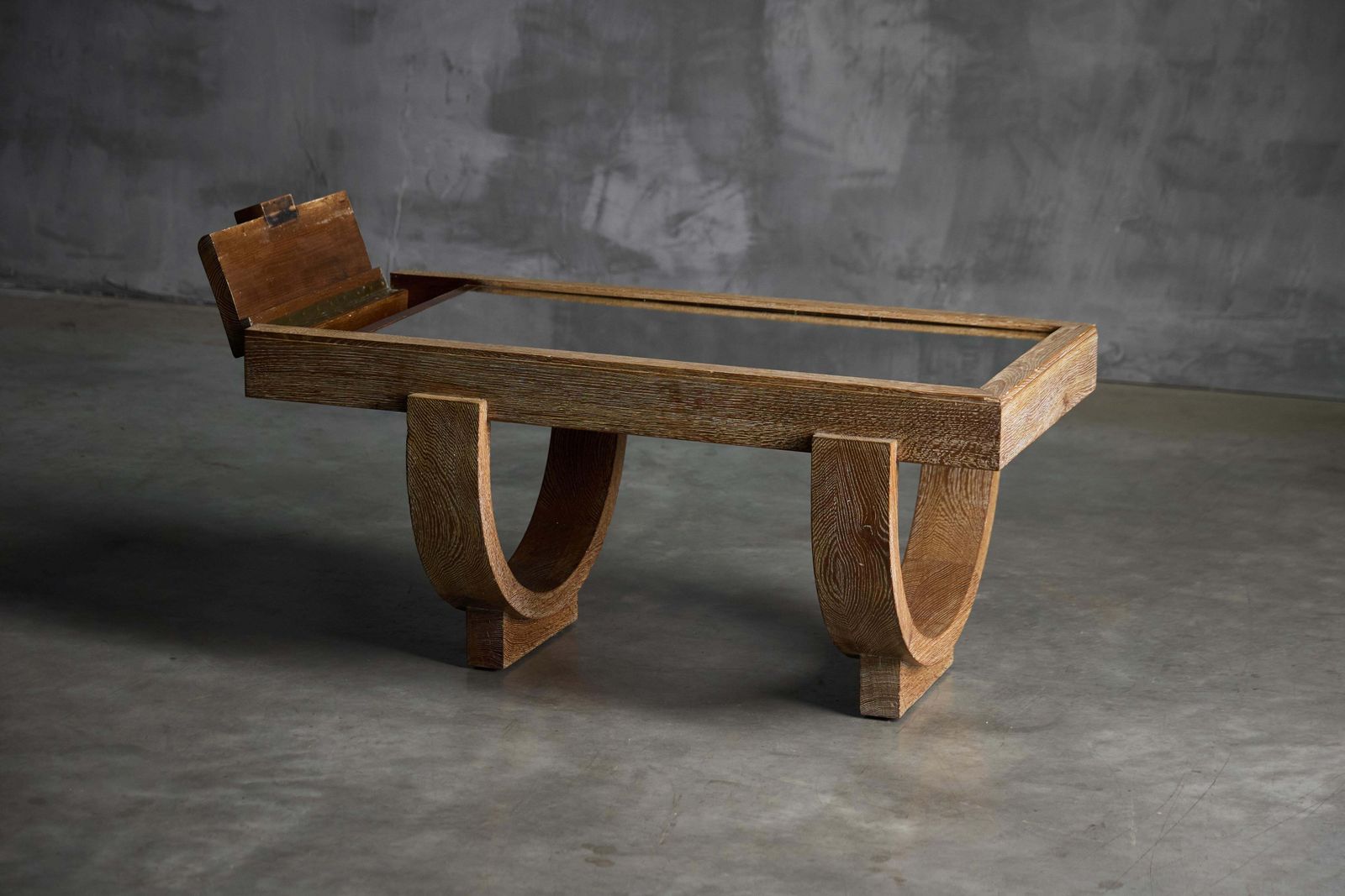 Cerused Oak Art Deco Coffee Table, France, Mid 20th Century photo 5071.0