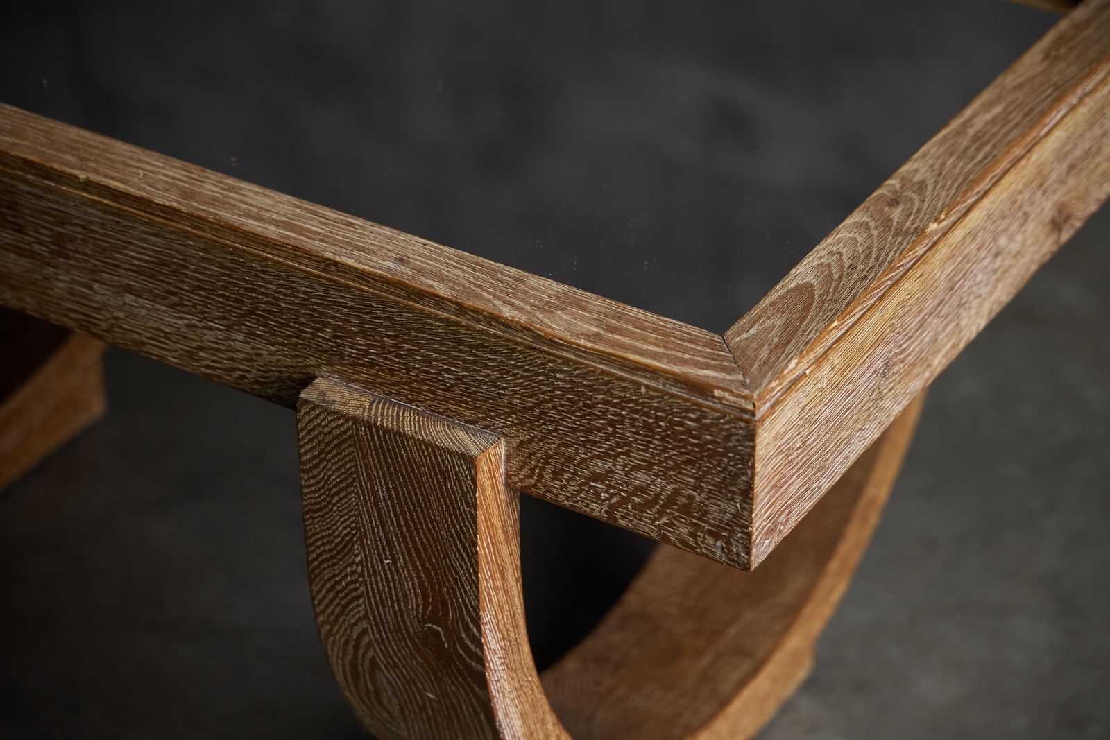 Cerused Oak Art Deco Coffee Table, France, Mid 20th Century photo vinterior