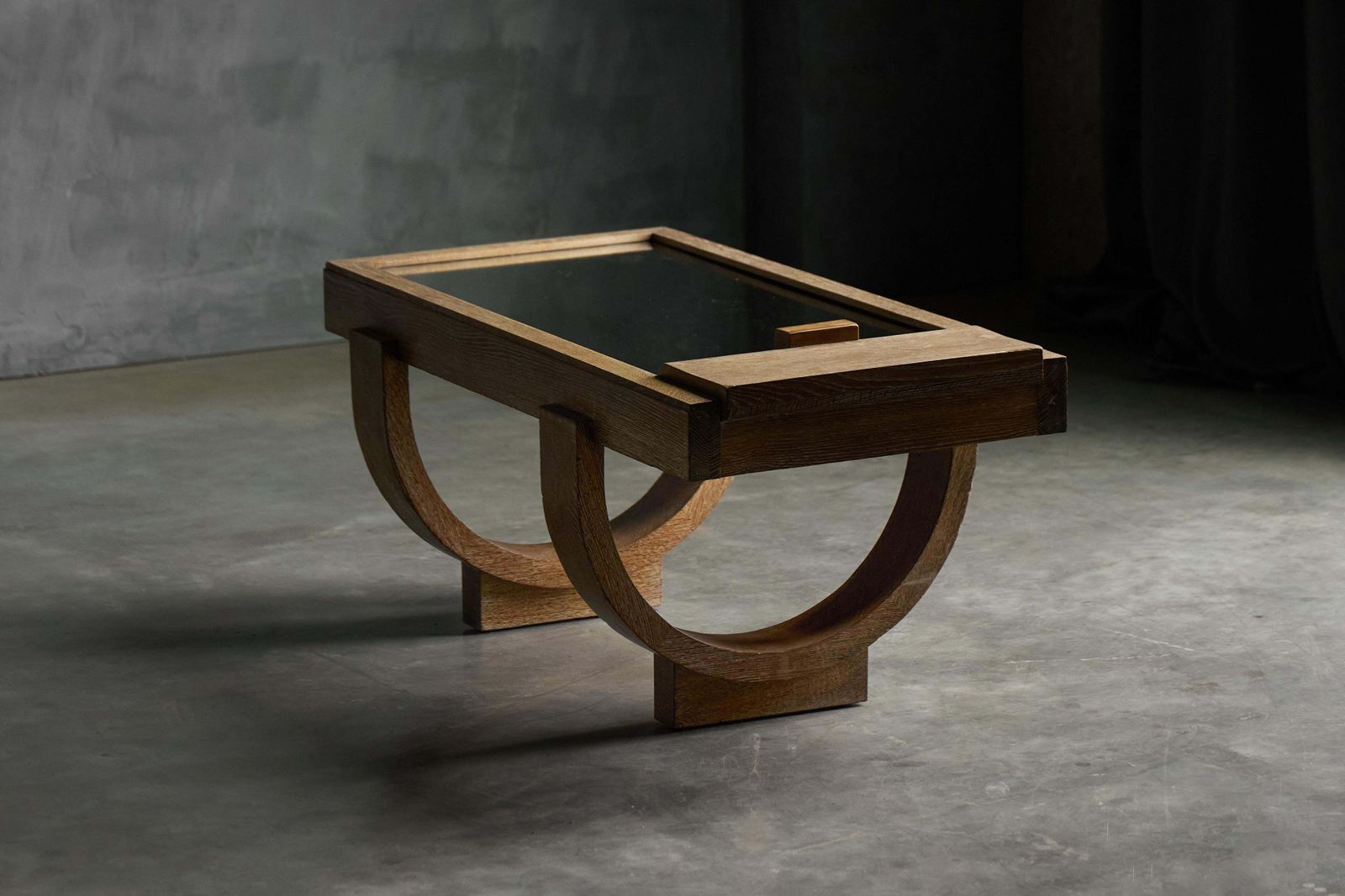 photo for sale Cerused Oak Art Deco Coffee Table, France, Mid 20th Century