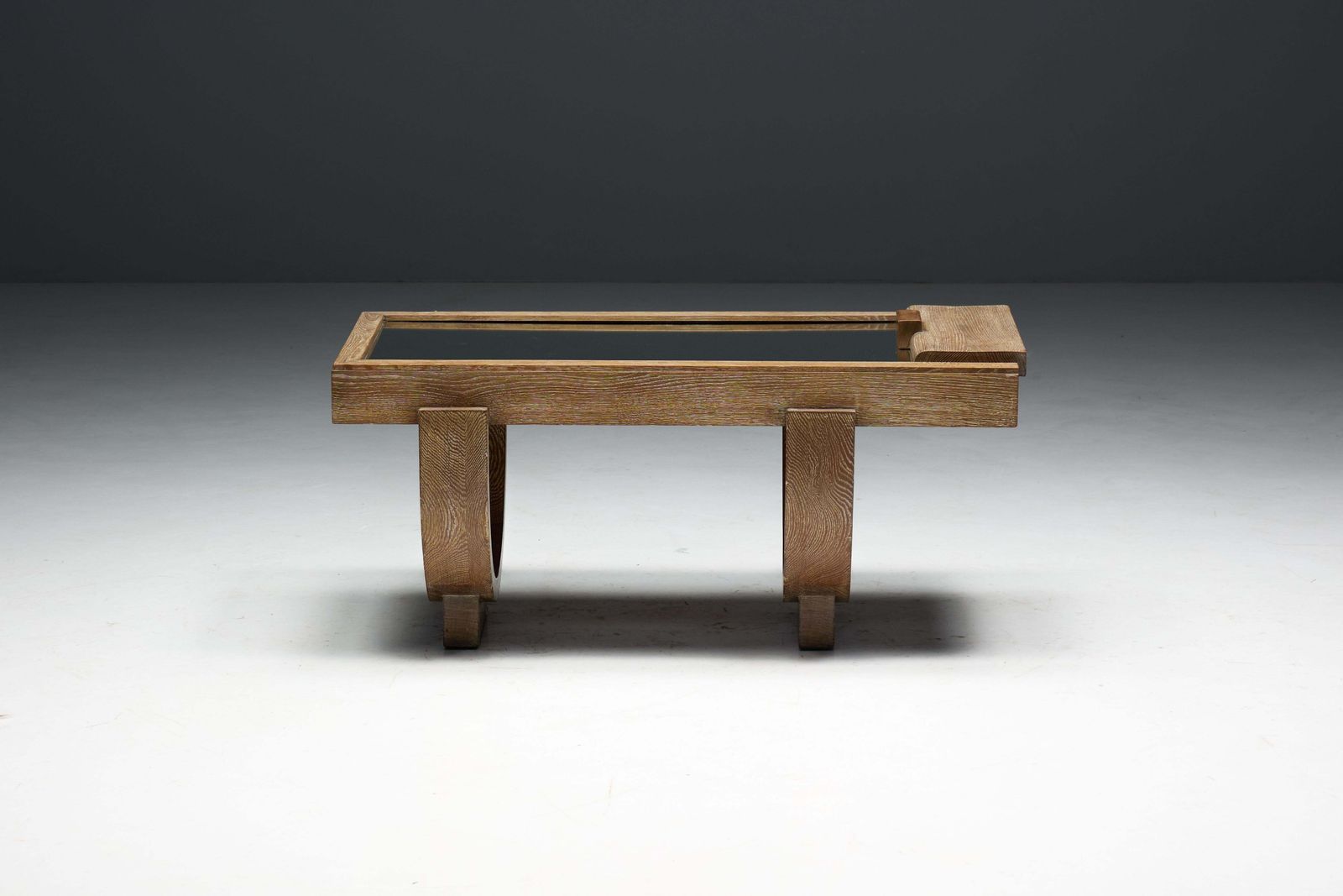 photo vinterior Cerused Oak Art Deco Coffee Table, France, Mid 20th Century
