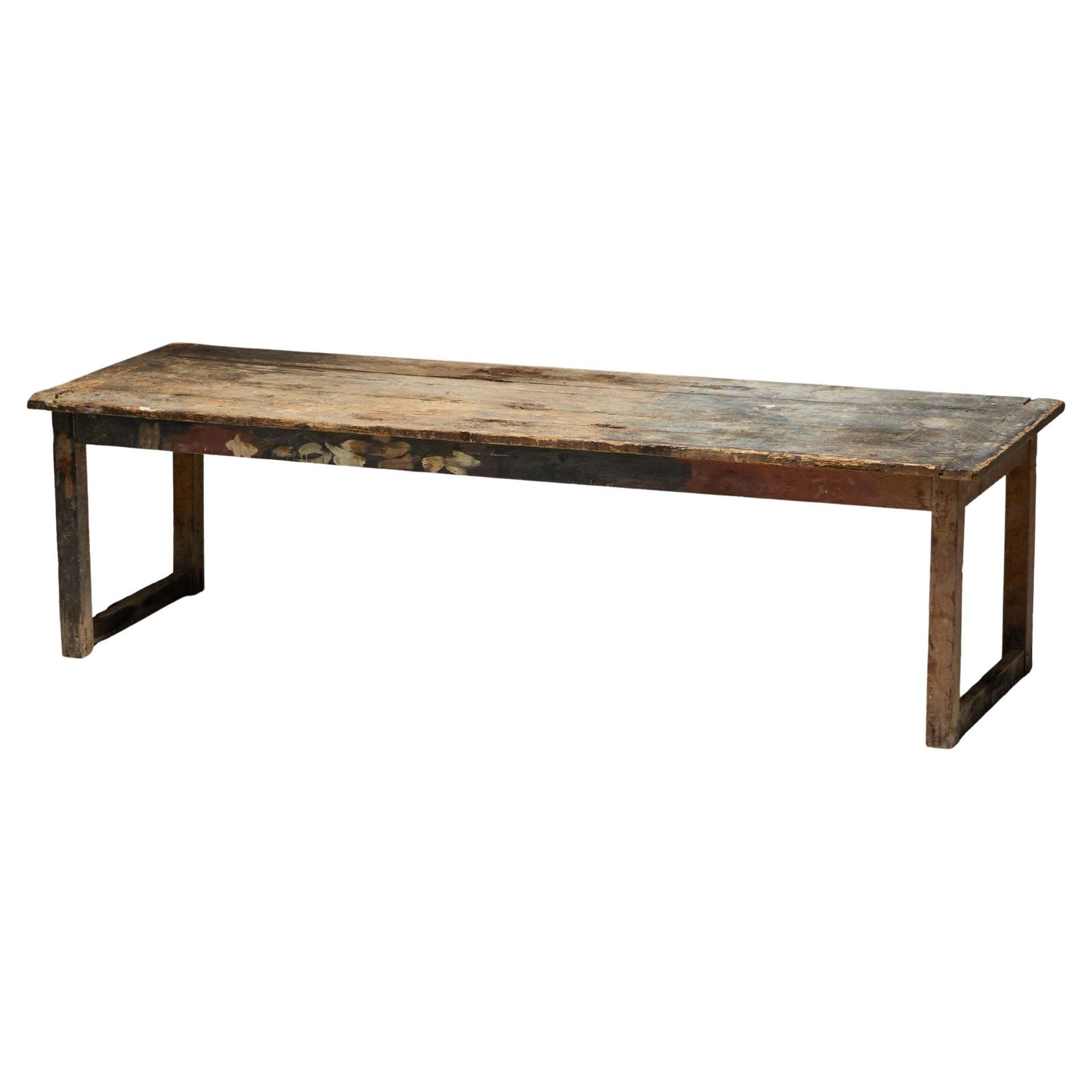 Primitive Rustic Dining Table, France, 1900s