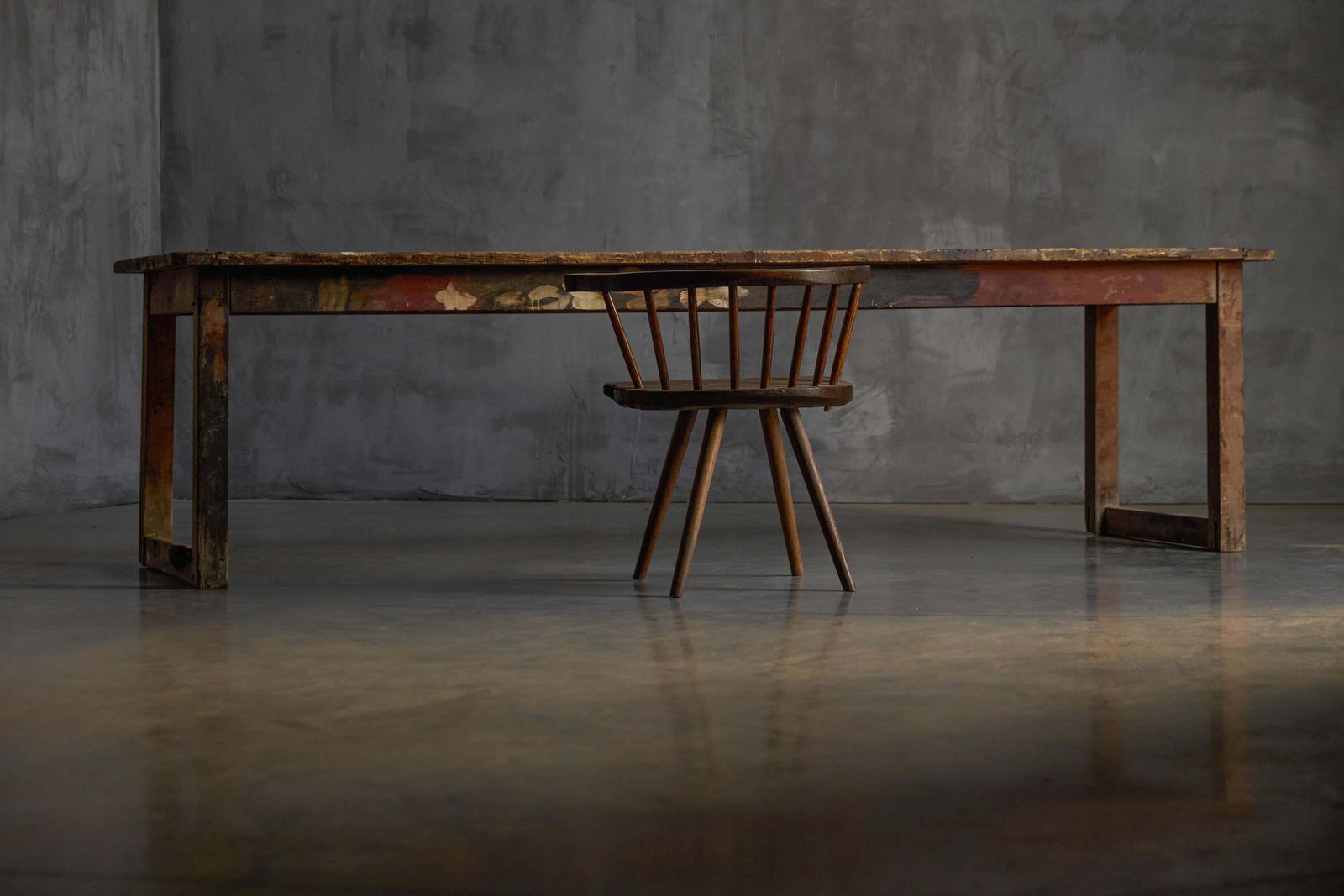 photo furniture Primitive Rustic Dining Table, France, 1900s
