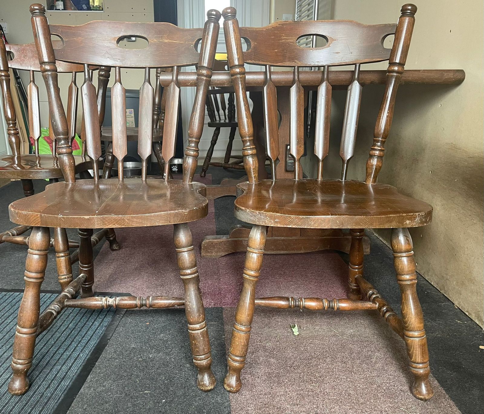 Oak Dining Table & 6 Chairs, Late 20th Century photo Furniture