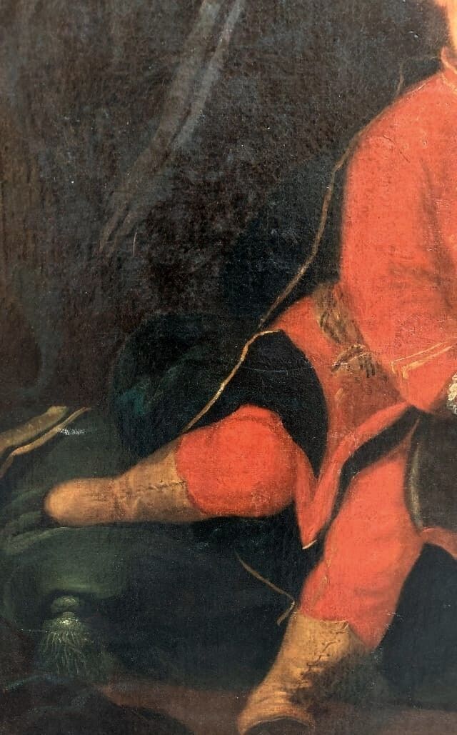 Oil Painting On Canvas, Portrait Of A Young Nobleman, 18th Century photo vintage