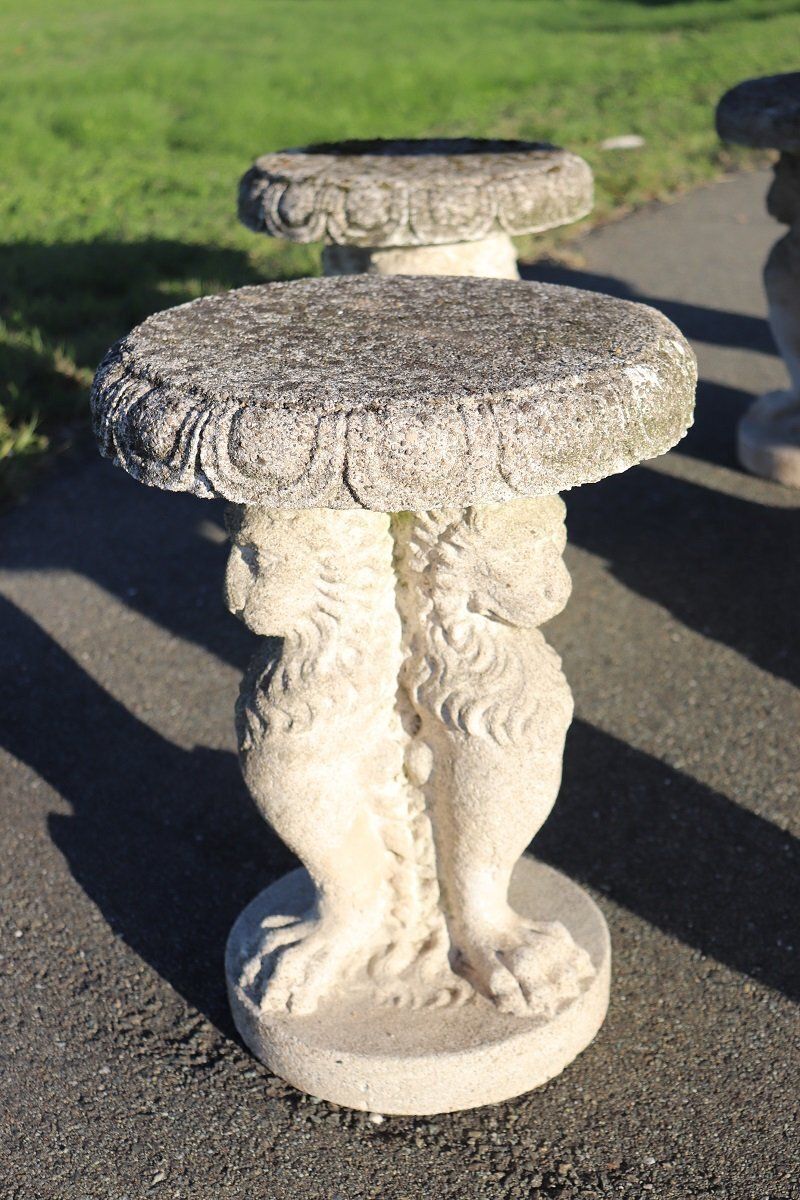 Early 20th Century Garden Table And Stools, Set Of 7 photo 3324.0