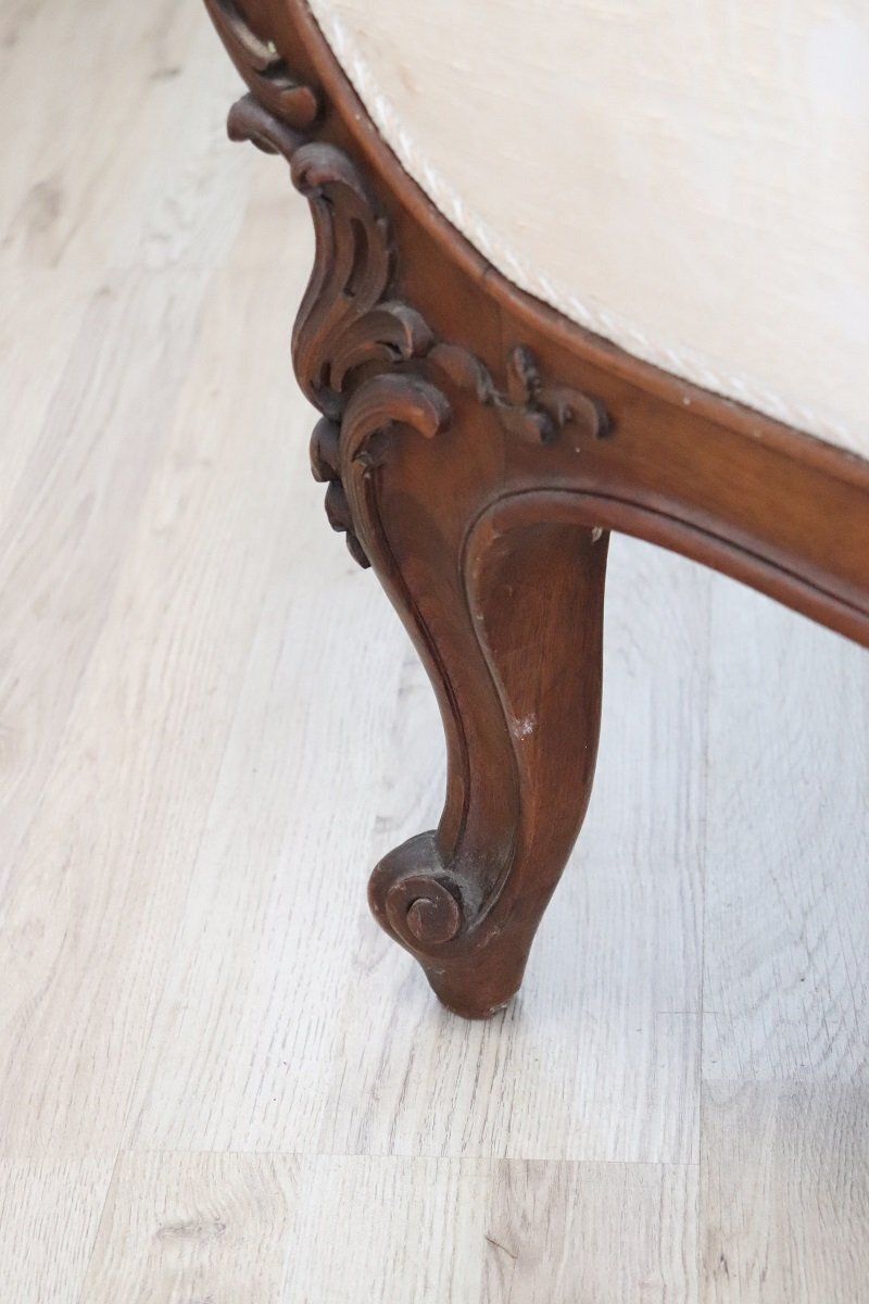 Antique Chaise Lounge In Walnut, 1800s photo furniture