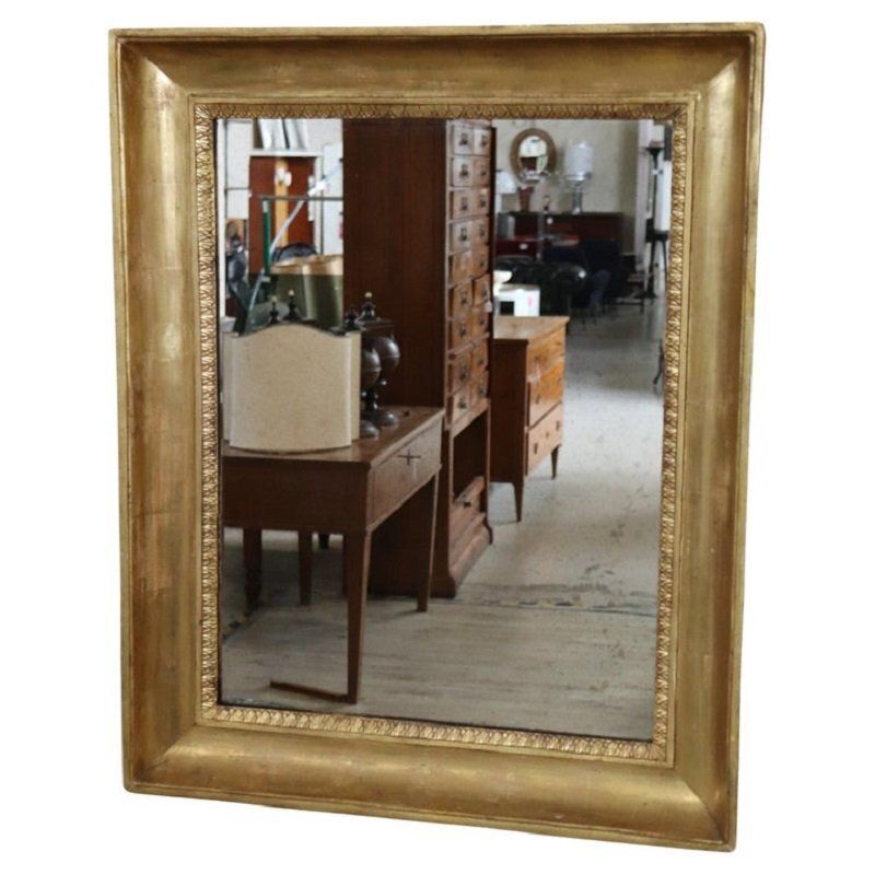 Antique Wall Mirror In Gilt Wood, 1800s