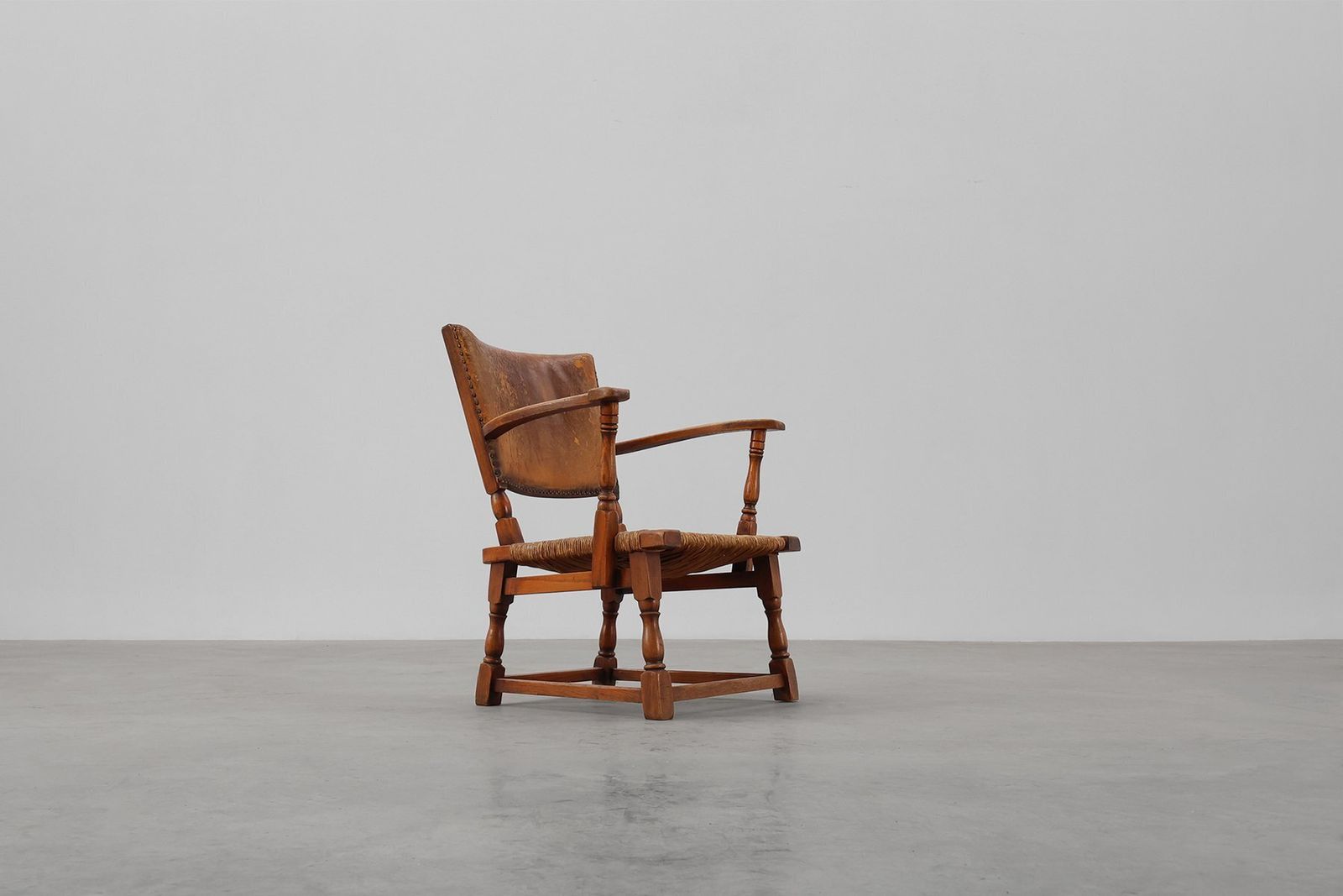 Leather And Oak Armchair By Theo Ruth For Artifort, The Netherlands, 1940s photo buy