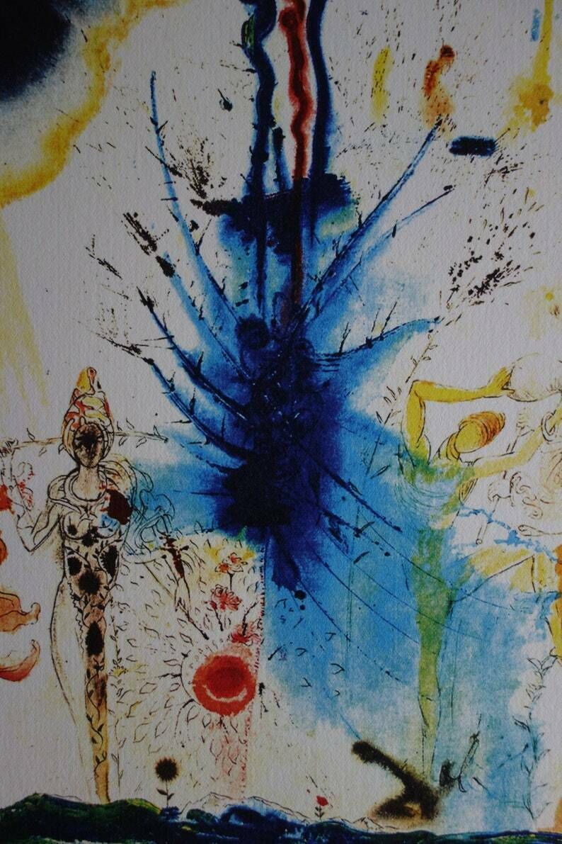 Fine Surrealist Limited Edition Print, Salvador Dali, Signed & Numbered In Pencil photo furniture