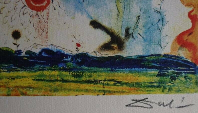 Fine Surrealist Limited Edition Print, Salvador Dali, Signed & Numbered In Pencil photo for sale