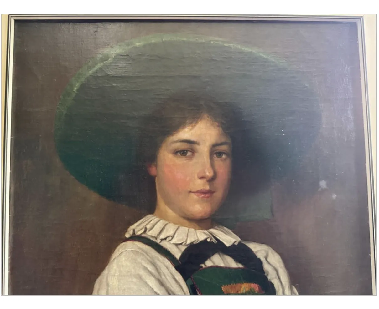 Die Sarntalerin   By Maximilian Wachsmuth   Oil Portrait Of A Tyrolean Woman photo for sale