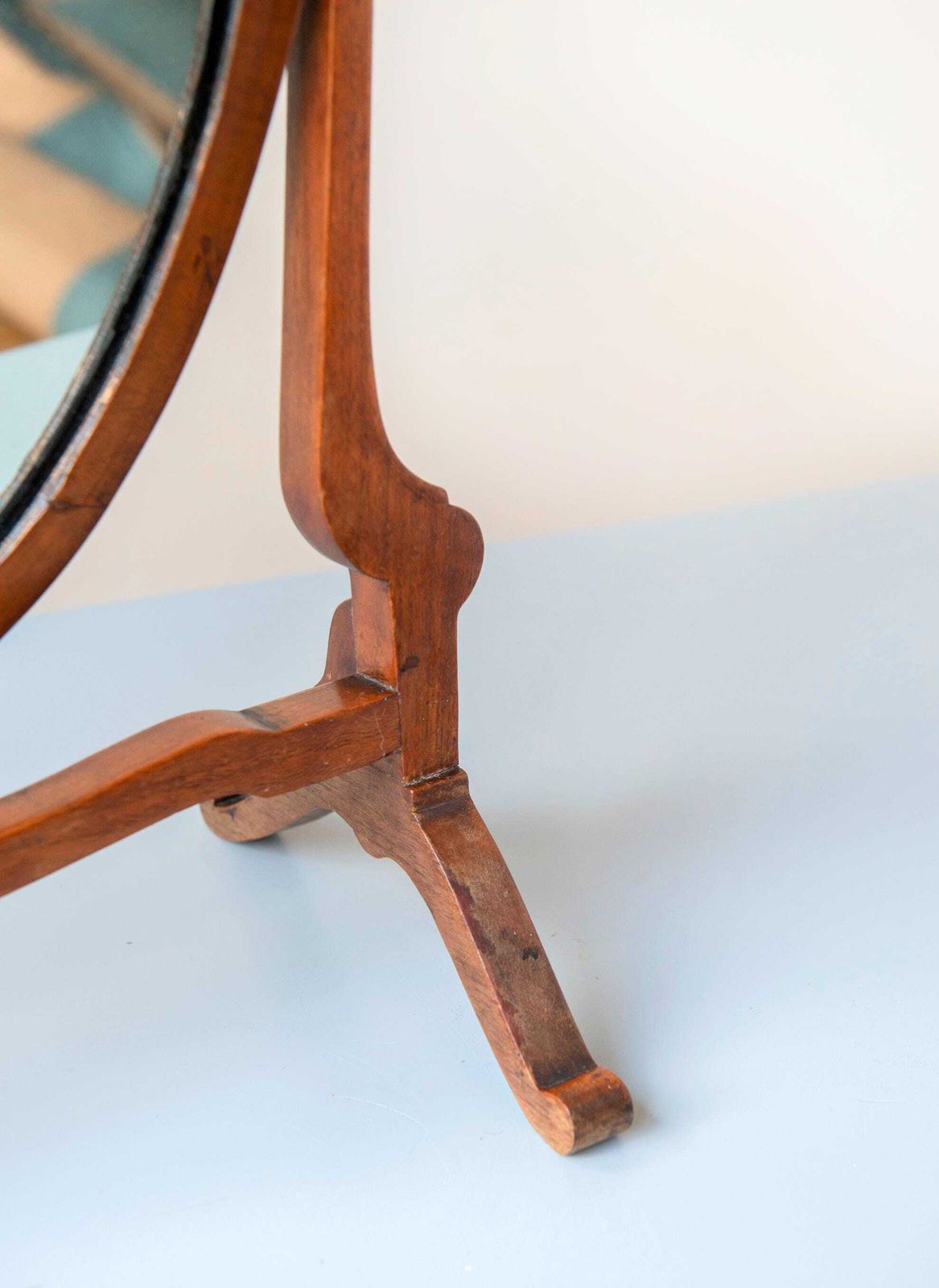 photo buy Miroir de table d'époque en forme d'écu, cadre en acajou, miroir de toilette réglable, style édouardien, Angleterre