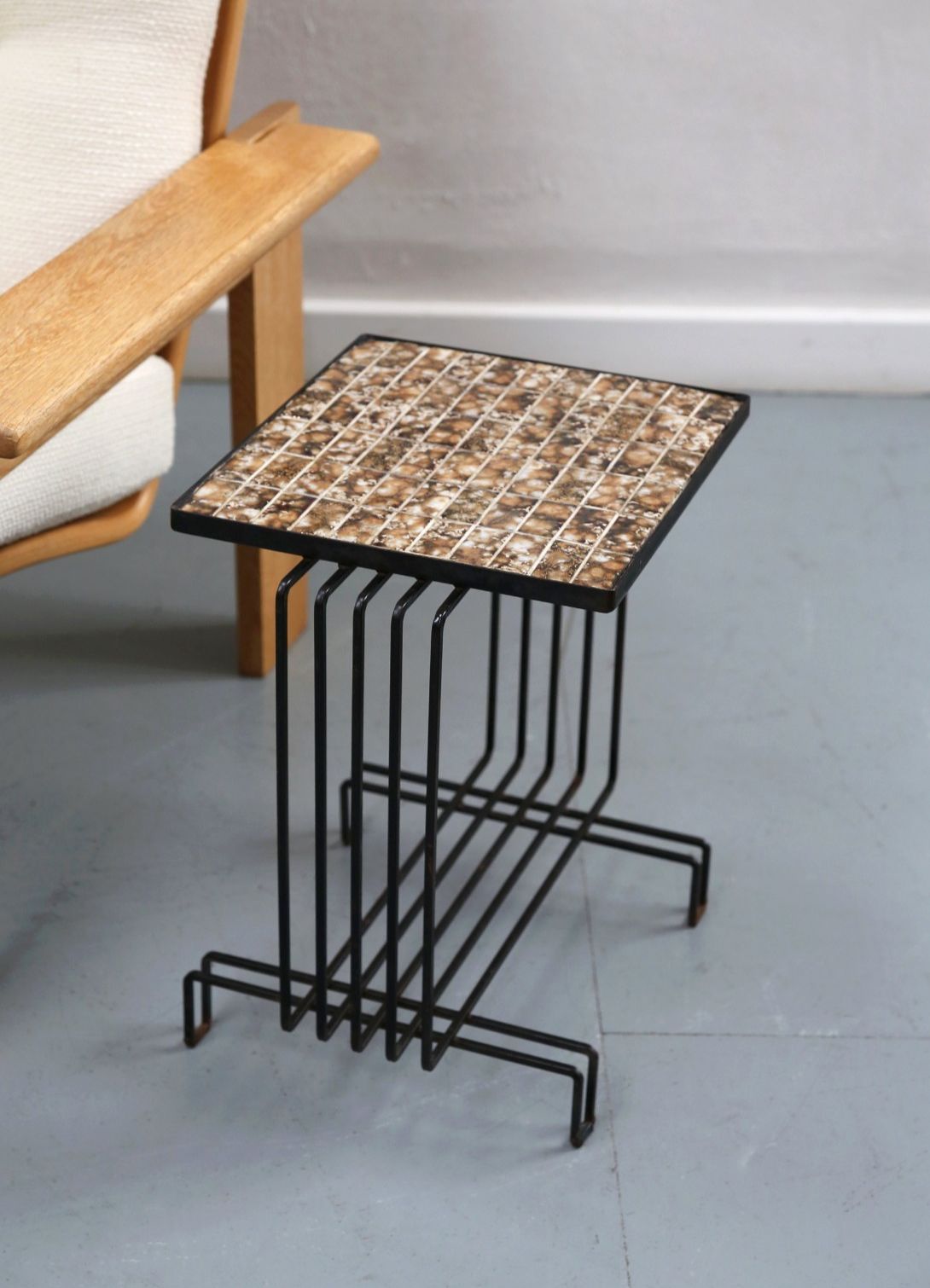 Modernist Vintage Mosaic Tile Topped Table photo Furniture
