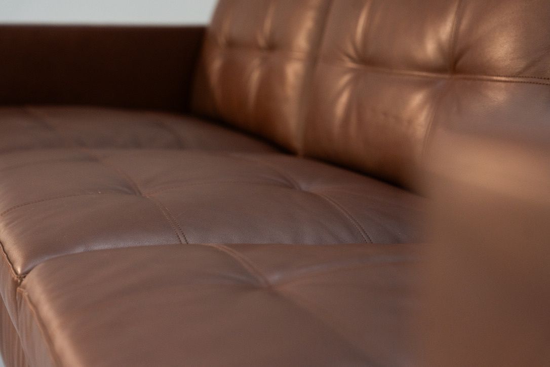 Walter Knoll “Foster 502.30” 3 Seat Sofa – In Dark Brown Leather photo vinterior