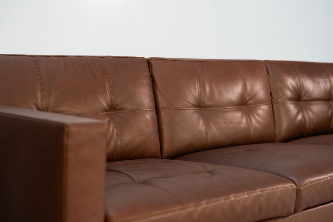 Walter Knoll “Foster 502.30” 3 Seat Sofa – In Dark Brown Leather photo buy