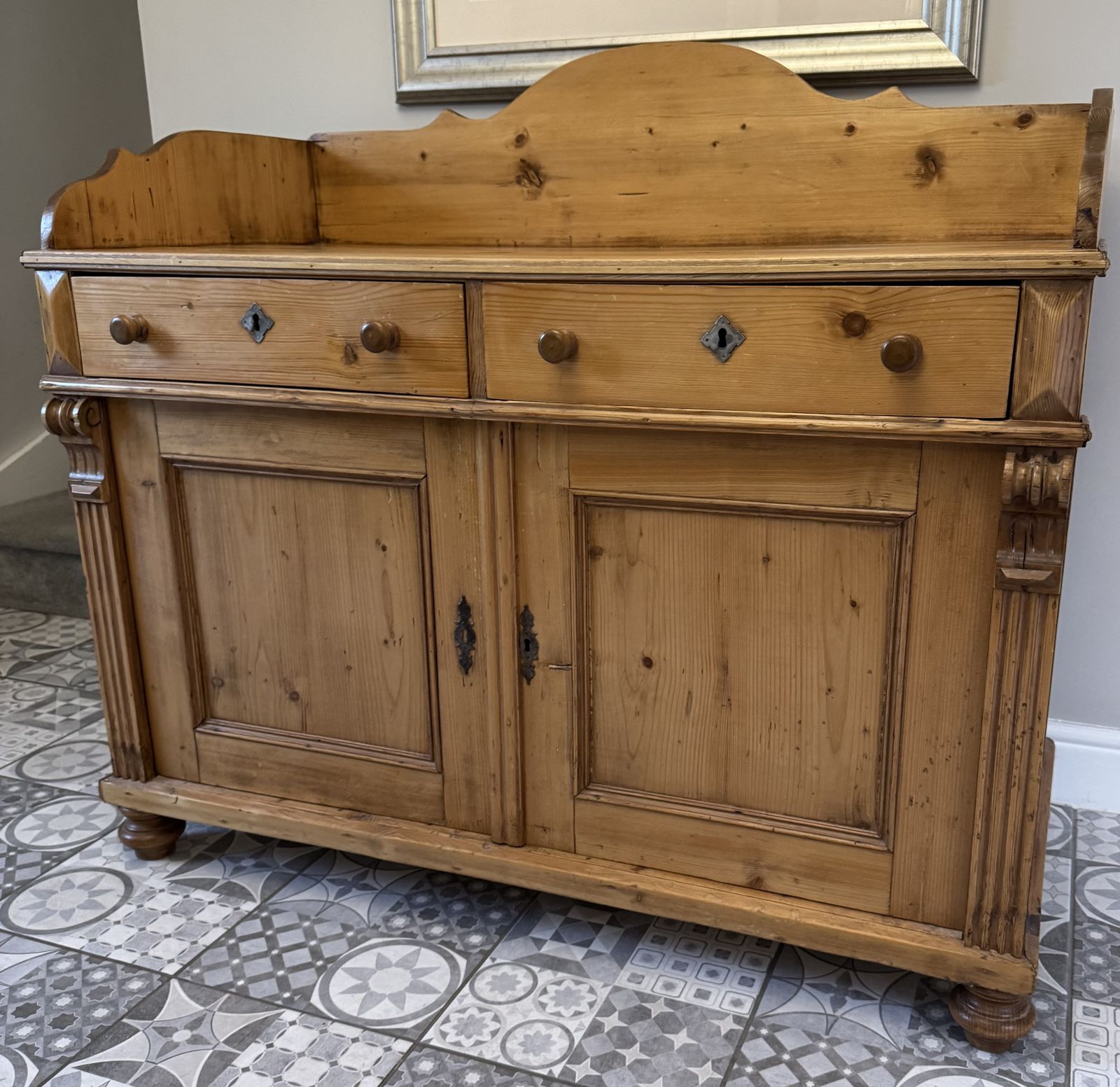 Large Antique Pine Sideboard, 1910s photo buy