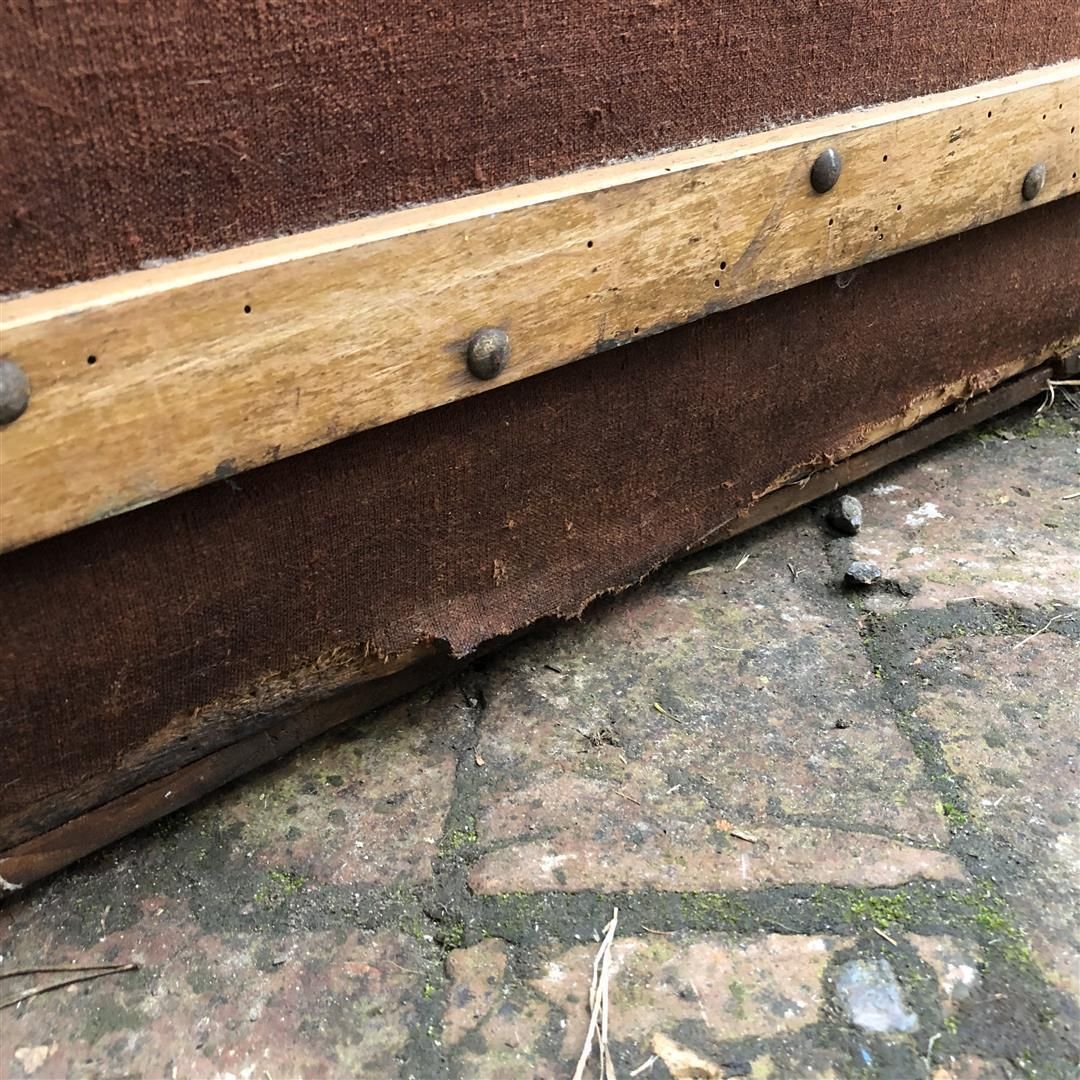 Vintage French Wood, Steel And Canvas Travelling Trunk By A St Hubert 1920s photo vinterior