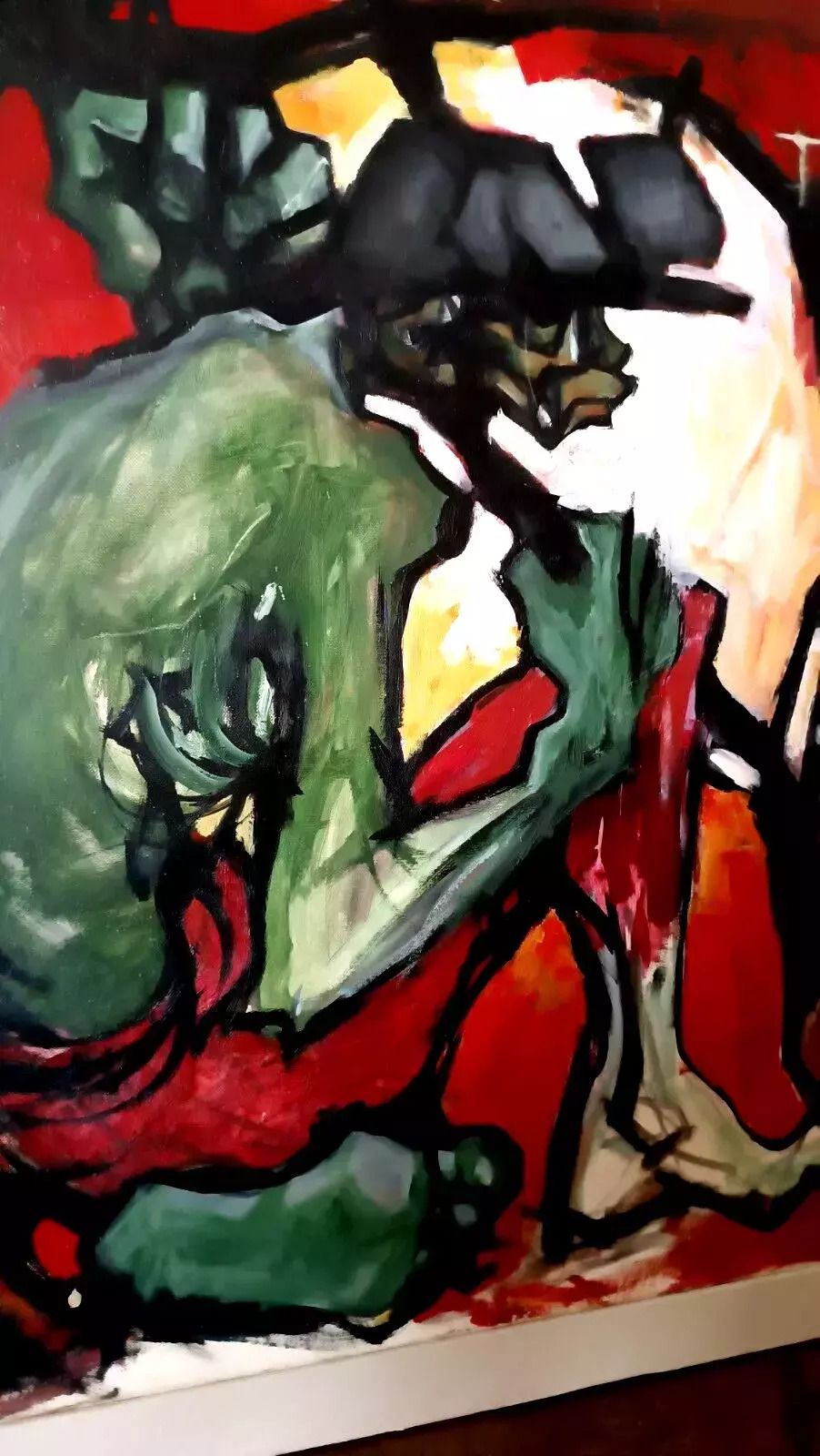 Oil Painting On Canvas Abstract Figure 70s photo buy