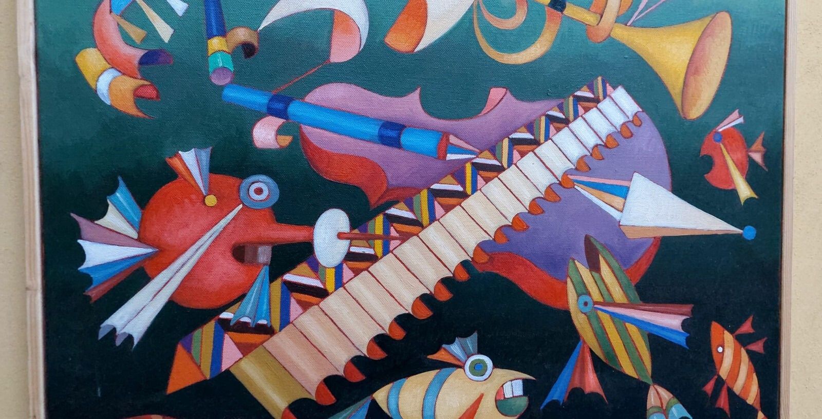 Franco Balleri Abstract Painting Oil On Canvas "Sea And Music" 2008 photo for sale