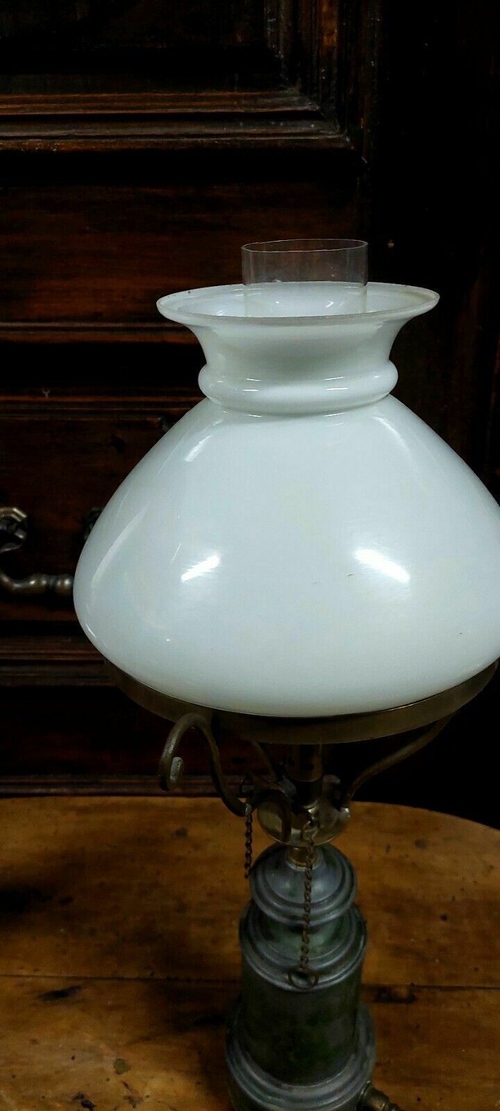 Antique Oil Lamp Metal And Glass 19th Century Original Lamp photo buy