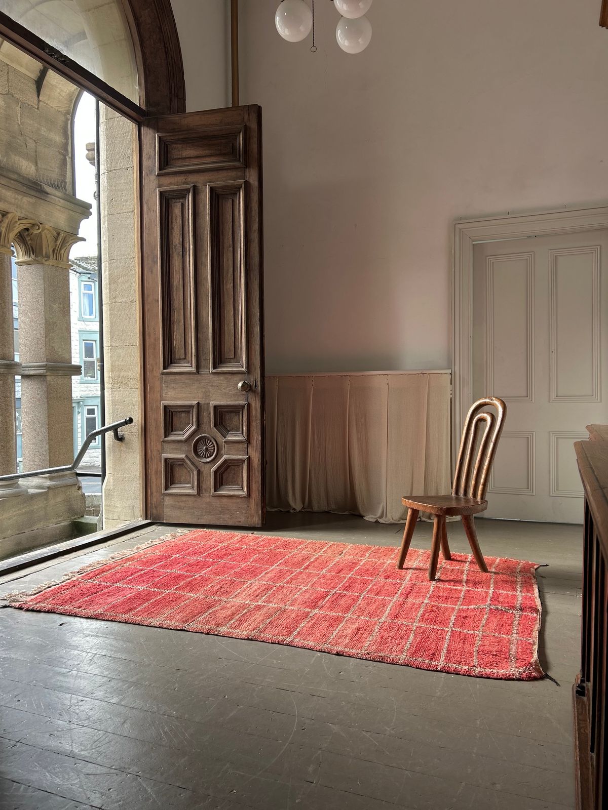 Large Rare Madder Red Moroccan Tribal Rug