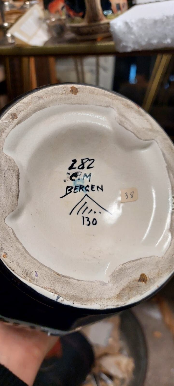 Ceramic Vase Montoise Bergen, Antoine Dubois, Belgium, Art Deco 1920 1930 photo for sale