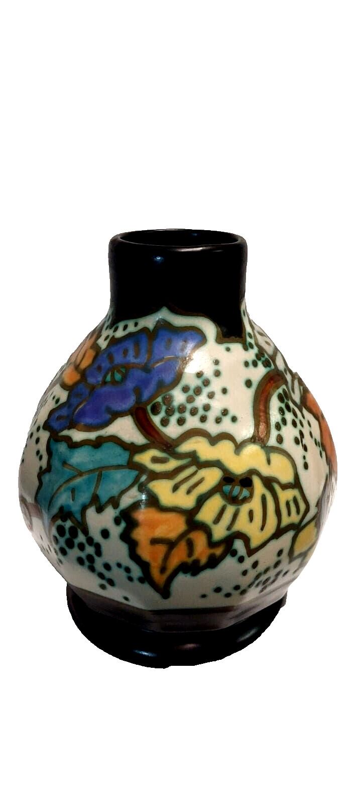 Ceramic Vase Montoise Bergen, Antoine Dubois, Belgium, Art Deco 1920 1930 photo vintage