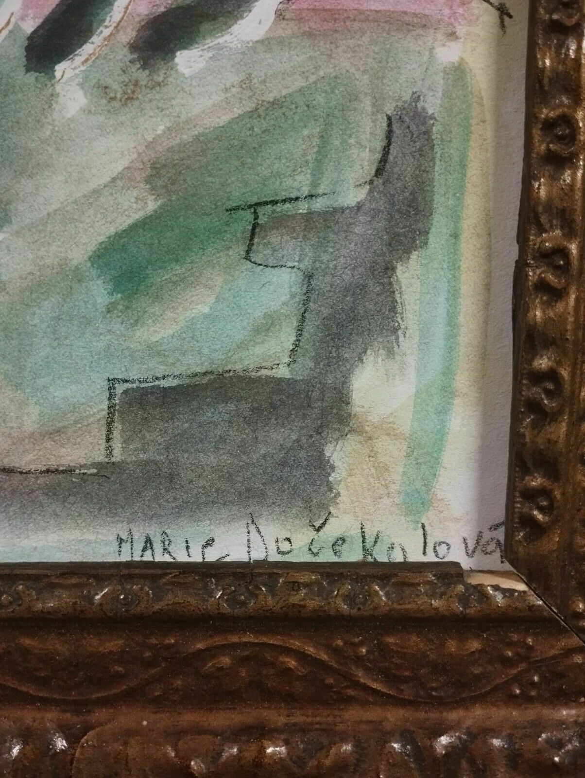 Abstract Mixed Media Painting On Paper Marie Docekalova Syslova photo vinterior