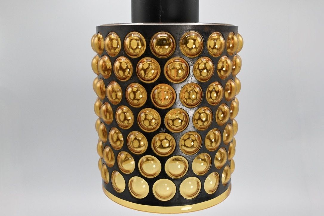 Large  Metal Caged Glass Pendant By Jan Salakari For Lival  Finland, 1960s photo for sale
