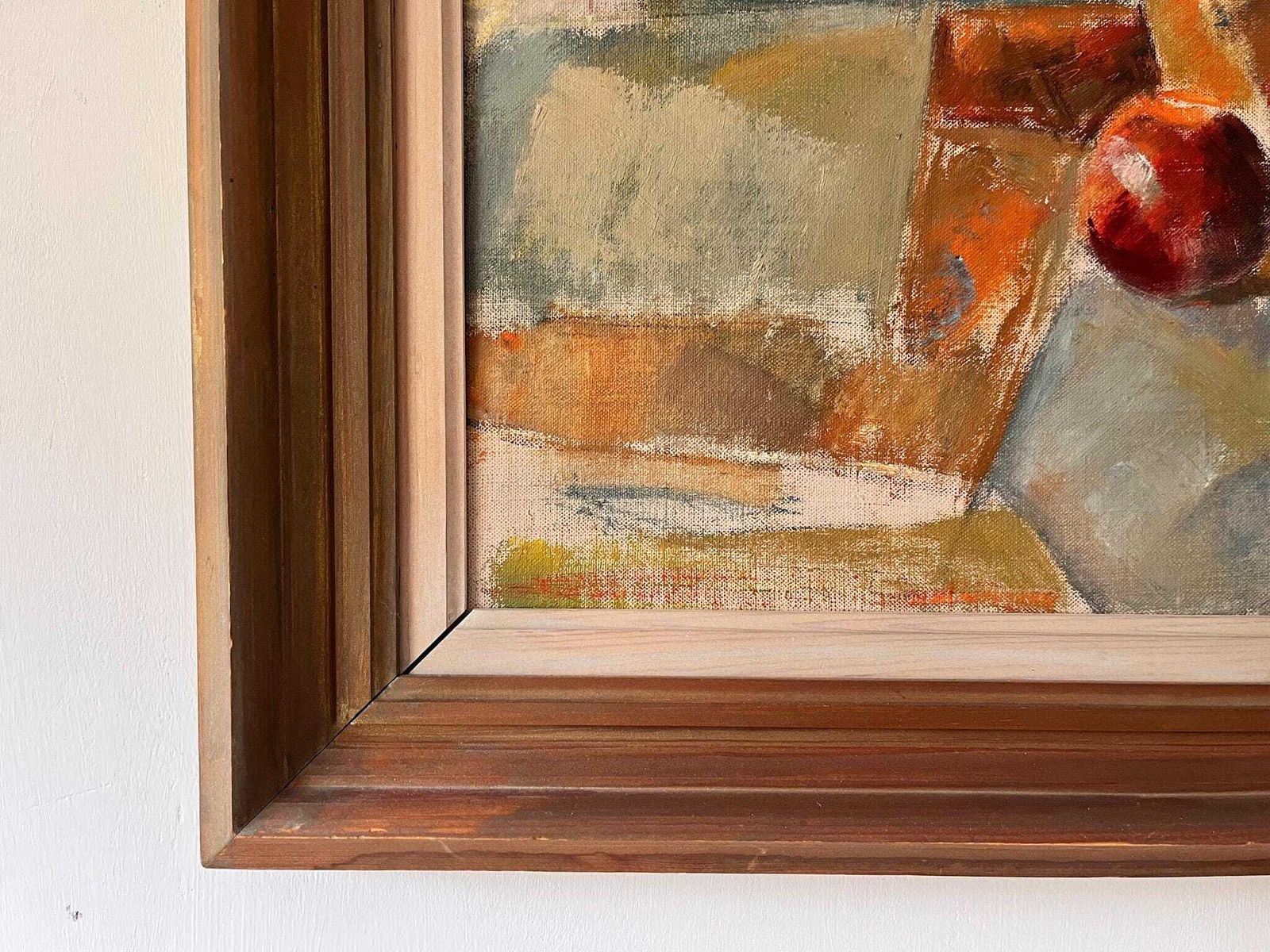 Swedish Oil On Board, Still Life With Yellow Flower, Signed Lars Vidlund photo 480.0