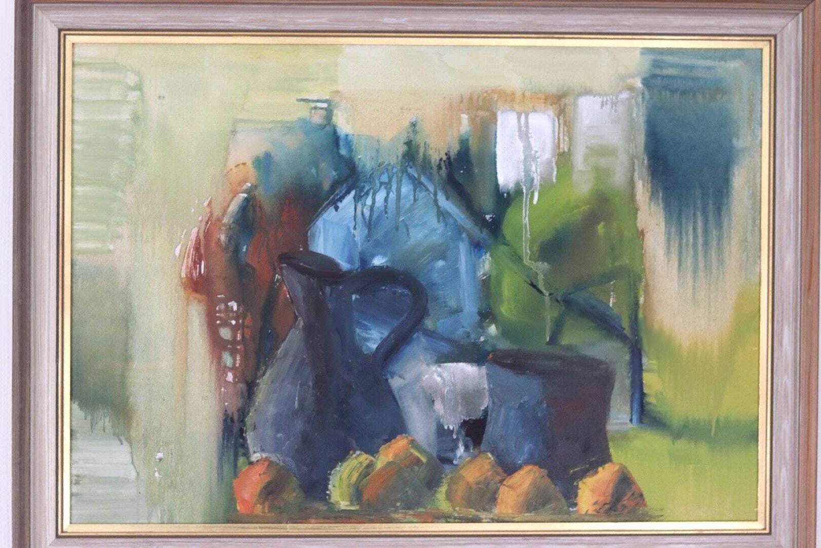 Original Swedish Oil On Canvas – “Vibrant Still Life” – Framed  74 × 54 Cm (29.1" × 21.3") photo buy