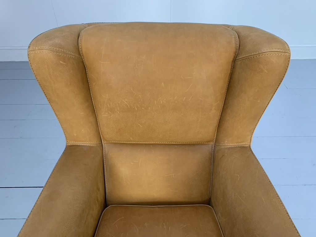 Furniture Baxter “Bergere” Armchair & Footstool – In Suede Leather photo