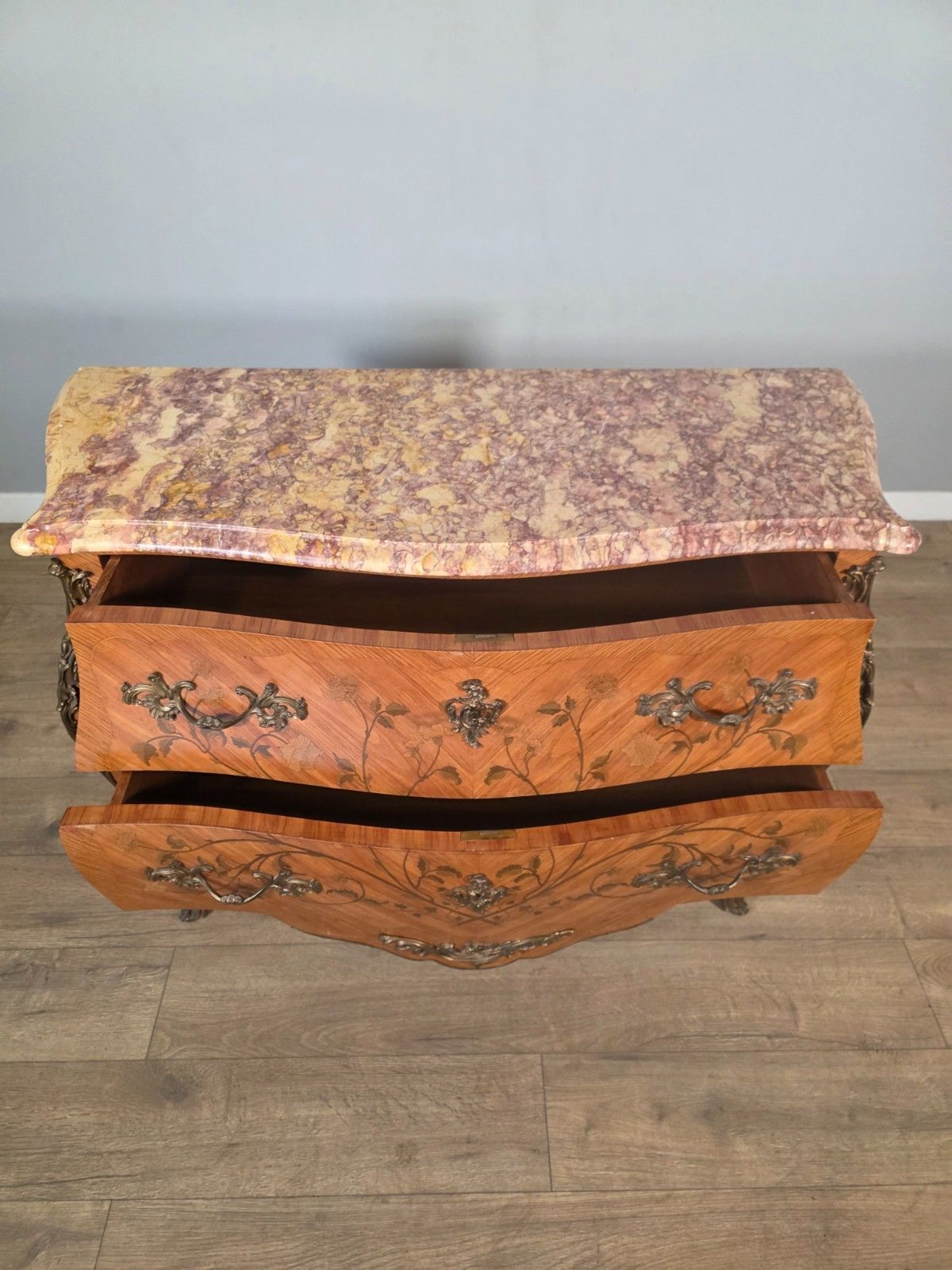 1075.0 1920s Antique French Marble Top Commode/Chest photo