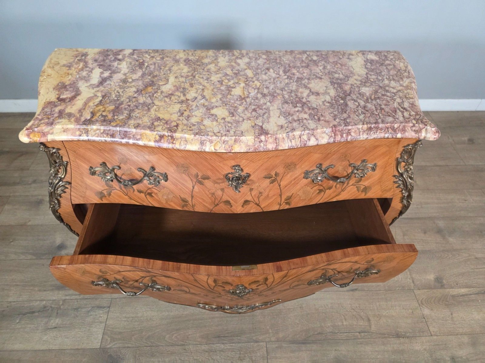 photo vinterior 1920s Antique French Marble Top Commode/Chest