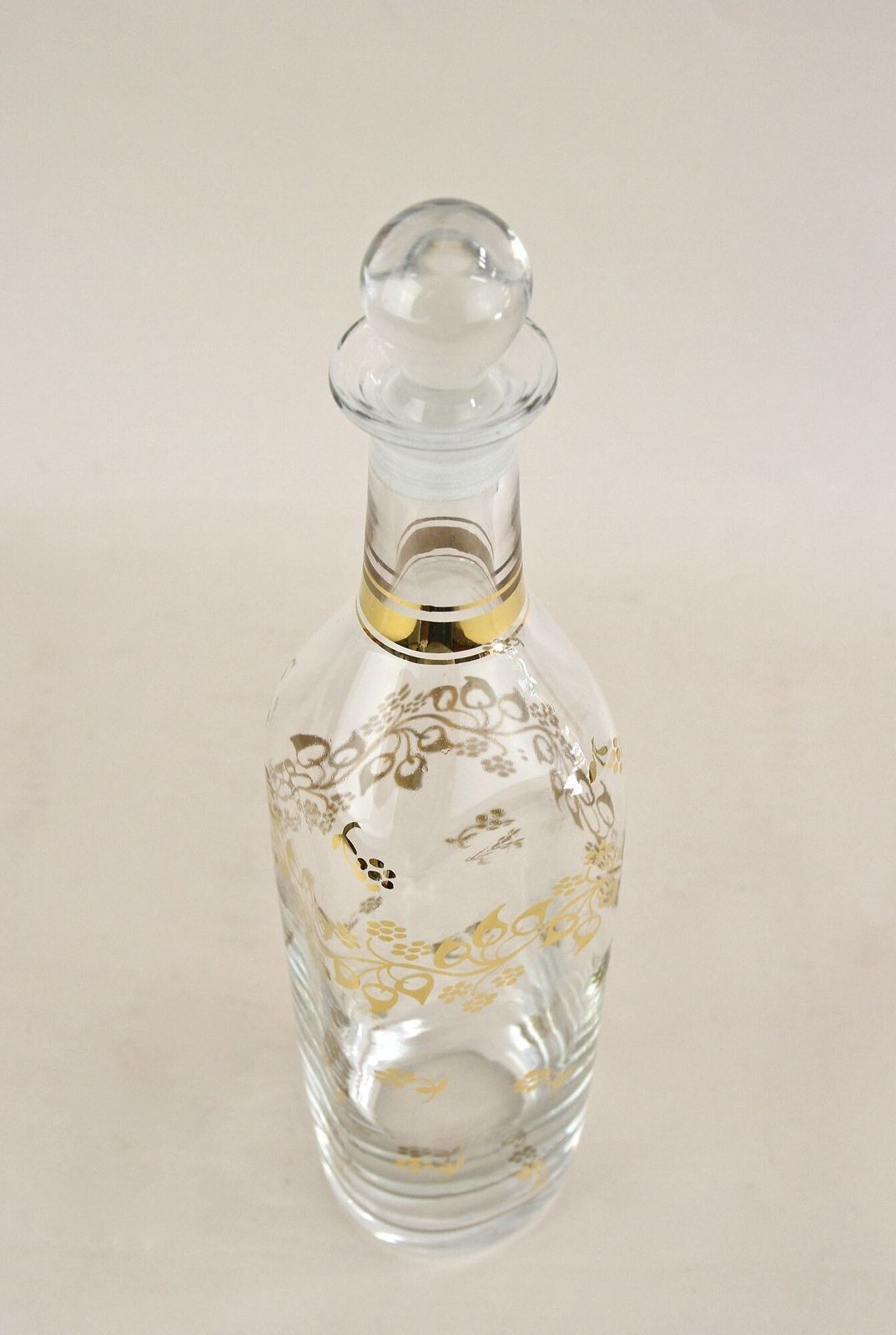 photo buy 20th Century Glass Decanter/ Bottle With Golden Floral Patterns, At Ca. 1920