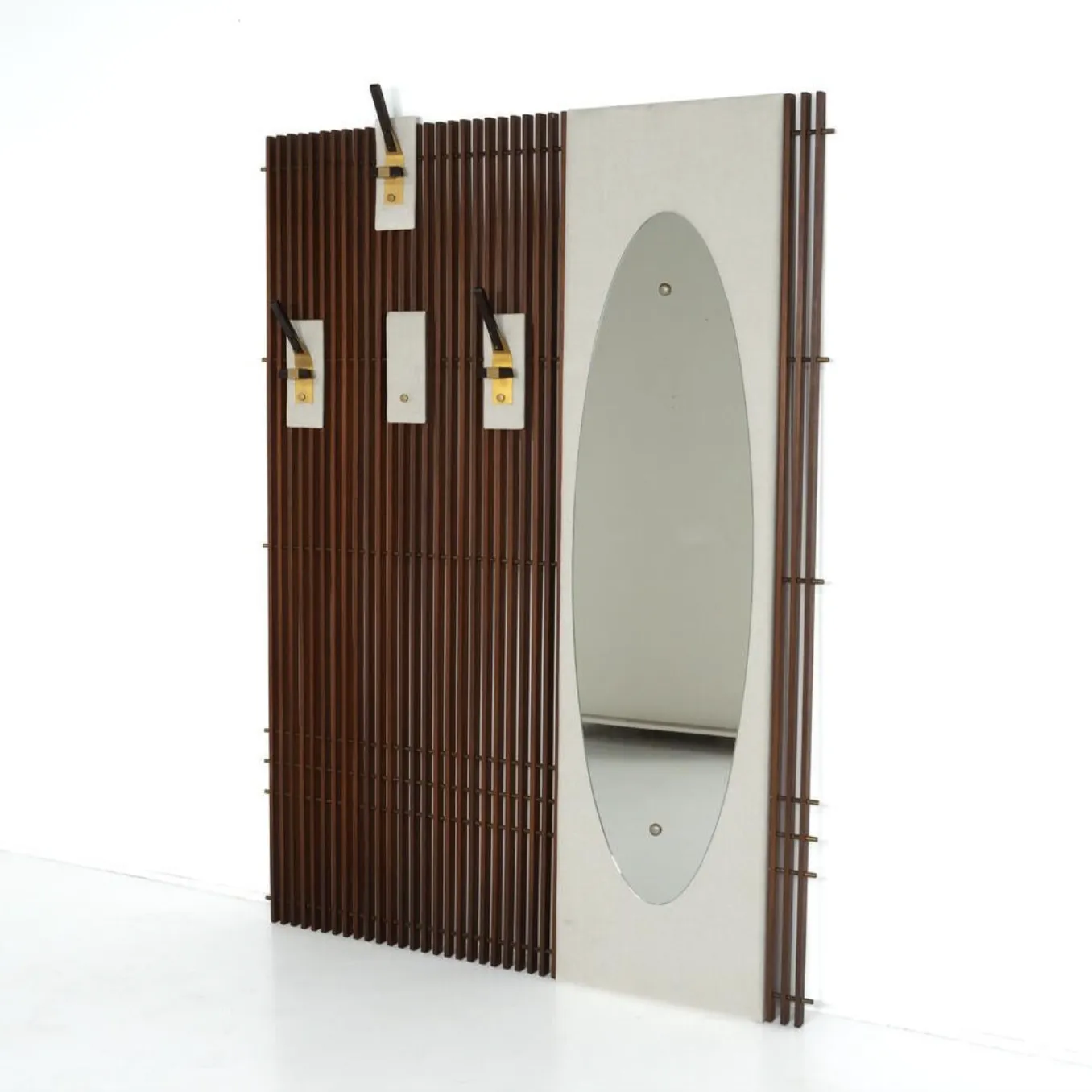 Mid Century Coat Rack With Integrated Mirror, Italy, 1970s photo for sale